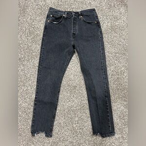 Levi’s High-Rise Black Vintage-Style Straight Leg Jeans size 28